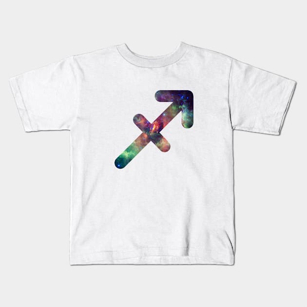 Cosmic Sagittarius Galaxy Kids T-Shirt by AllTheseApparel